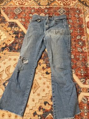 Lee Women's Blue Distressed Flared Jeans
